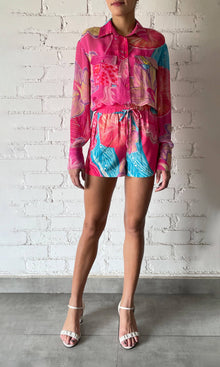 Womens | Juno Viscose Georgette Shirt With Slip | Pink