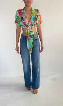 Womens | Lora Charmeuse Silk Top | Multi Color