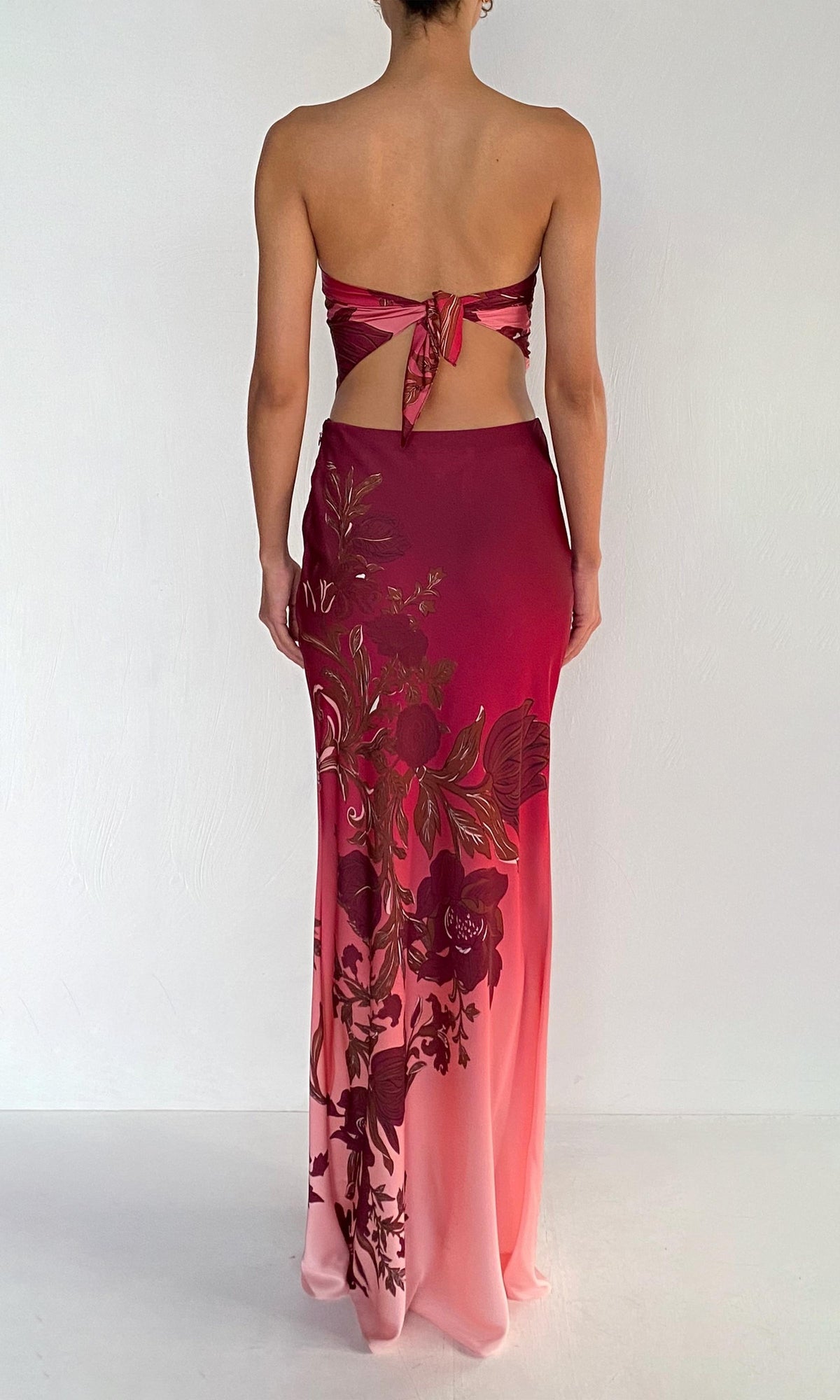 Womens | Maia Bemberg Cupro Satin Scarf Top | Burgundy