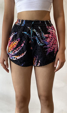 Womens | Margo Cotton Schiffli Shorts | Black Multi