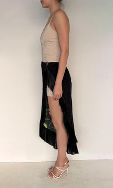 Womens | Margo Viscose Crepe Long Skirt | Black Multi