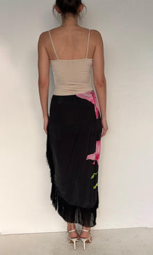 Womens | Margo Viscose Crepe Long Skirt | Black Multi