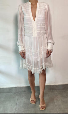 Womens | Mia Viscose Crinkle Chiffon Short Dress | White