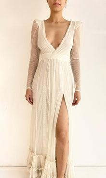 Womens | Mia Viscose Net Dobby Long Dress | White