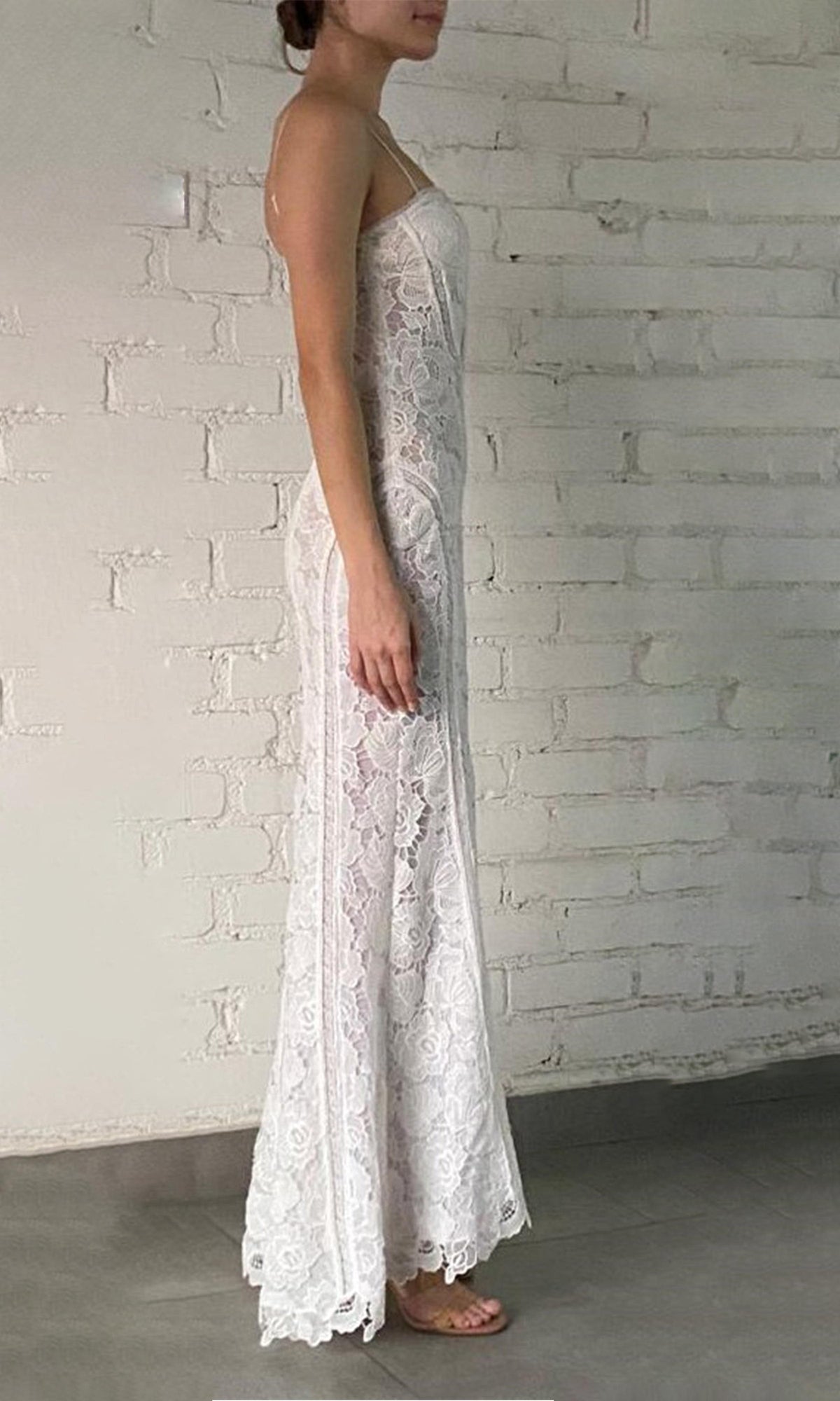 Womens | Paris Polyester Long Dress | White