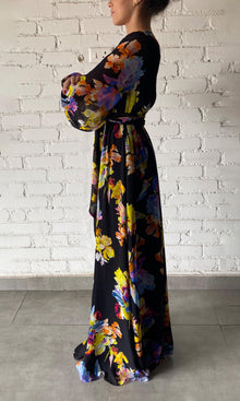 Rococo Sand | Quin Crinkle Chiffon Long Dress | Black