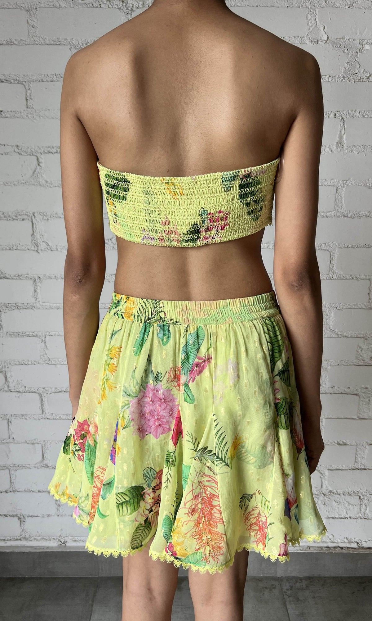 Womens | Rue Viscose Georgtte Dobby Bandeau | Green Multi