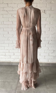 Womens | Ryan Viscose Crinkle Chiffon Maxi Dress | Light Brown