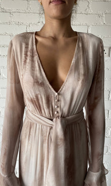 Womens | Ryan Viscose Crinkle Chiffon Maxi Dress | Light Brown