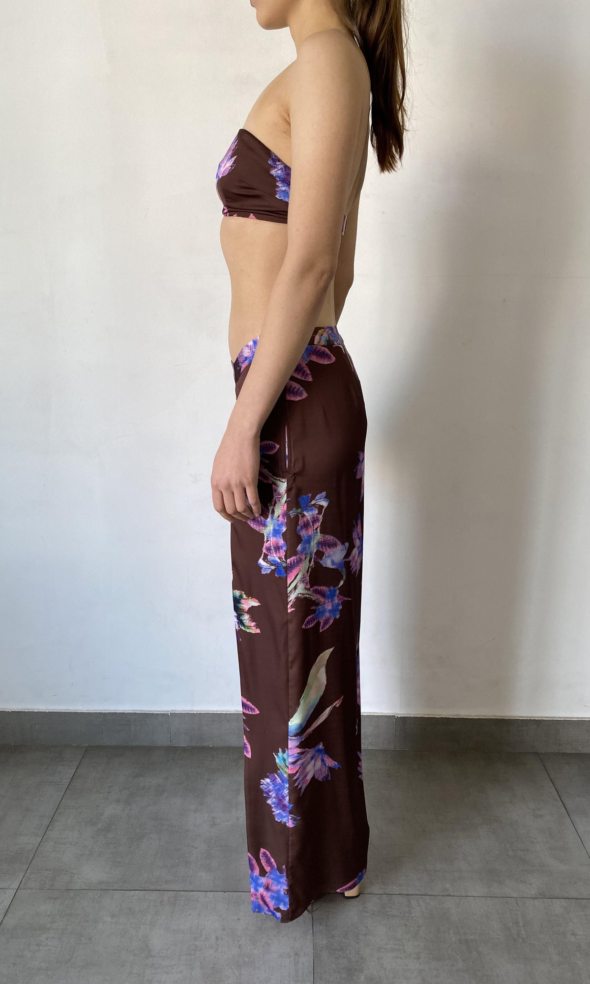 Womens | Shay Polyester Satin Bandaeu | Brown