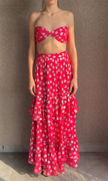 Womens | Vega Viscose Georgette Star Lurex Bandeau | Pink