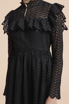 Chevron Lace Dress | Black
