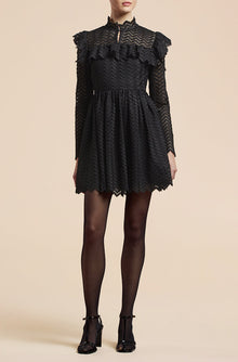 Chevron Lace Dress | Black