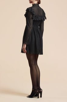 Chevron Lace Dress | Black