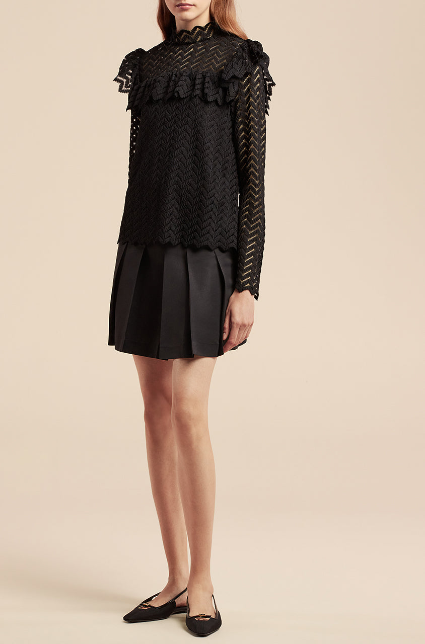 Chevron Lace Top | Black