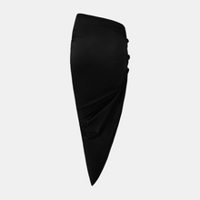 OW Collection Ruched Knot Skirt | Black Caviar