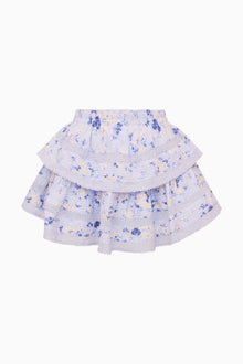 Ruffle Mini Heirloom Print Skirt | Whisper Blue