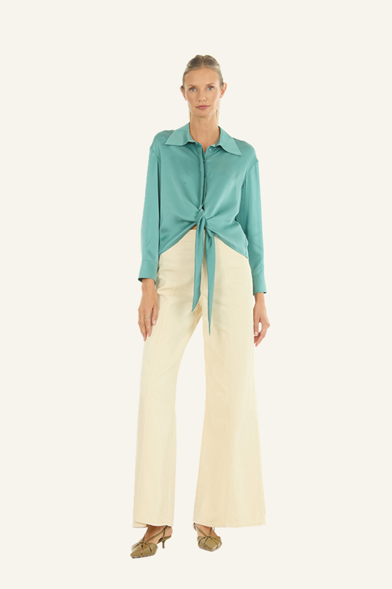 Rae Top | Cyan Green