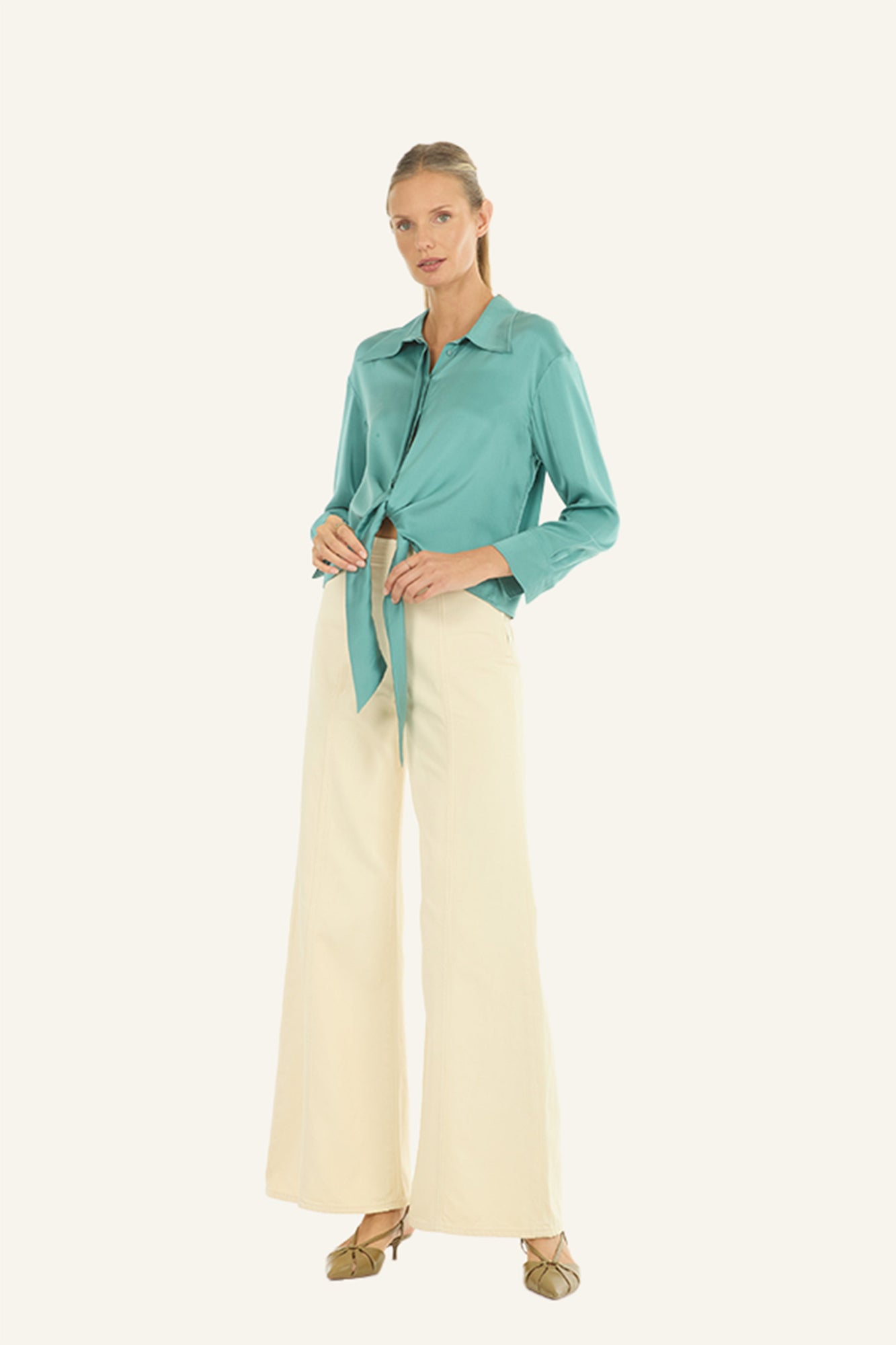 Rae Top | Cyan Green