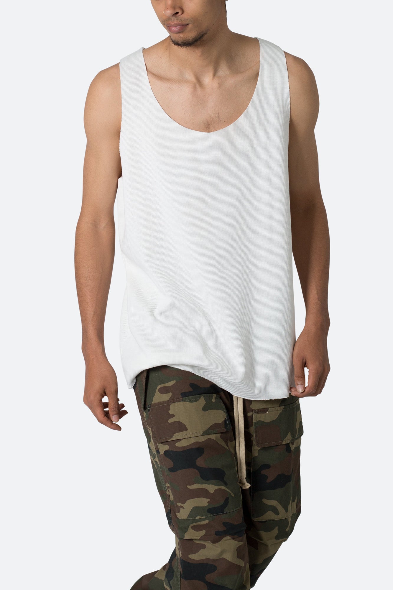 Raw Edge Thermal Tank | Off White