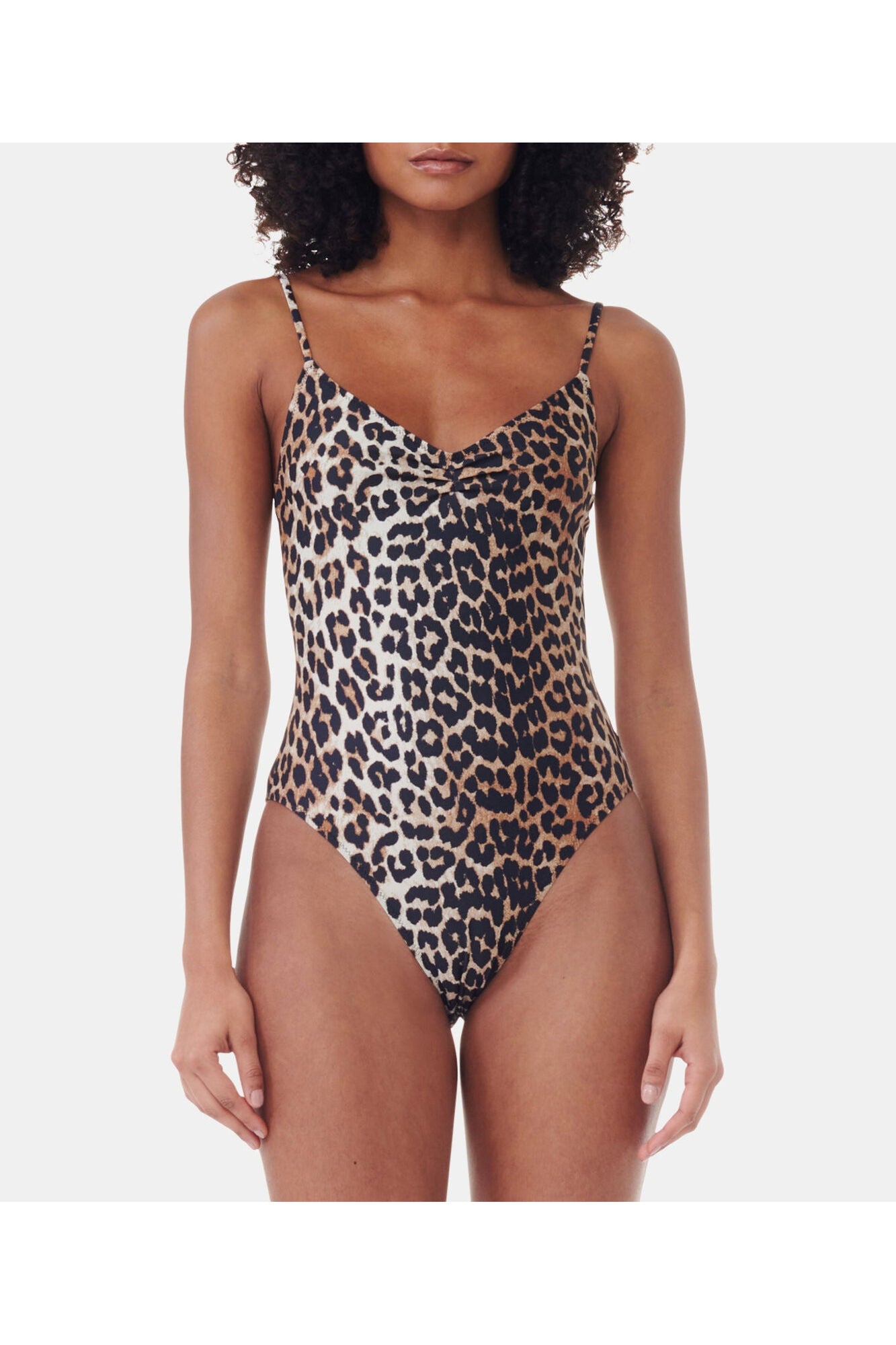 Recycled Printed V neck Swimsuit | Leopard