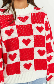 Heart Patchwork Jumper | Red