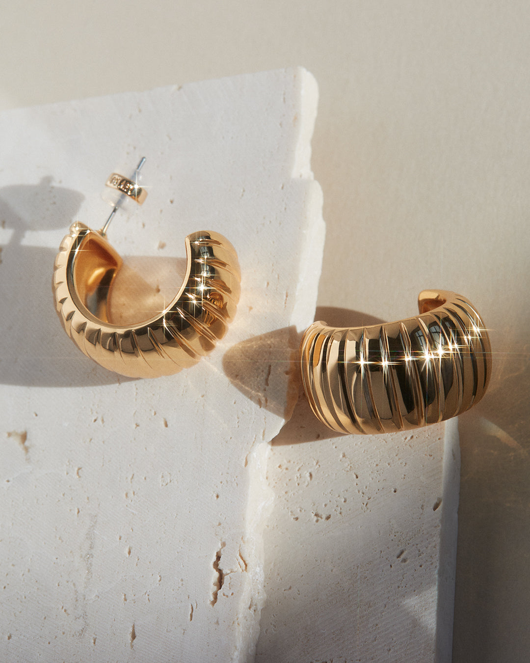 Remy Ridged Hoops | Silver