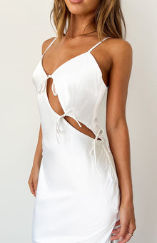 Renaissance Satin Maxi Dress | White