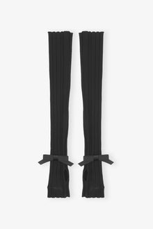 Rib Wrist Warmers | Black