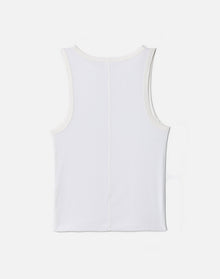 Womens | Ribbed High Neck Tank | Off White