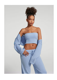 Ribbed Knit Shrug | Sky Blue