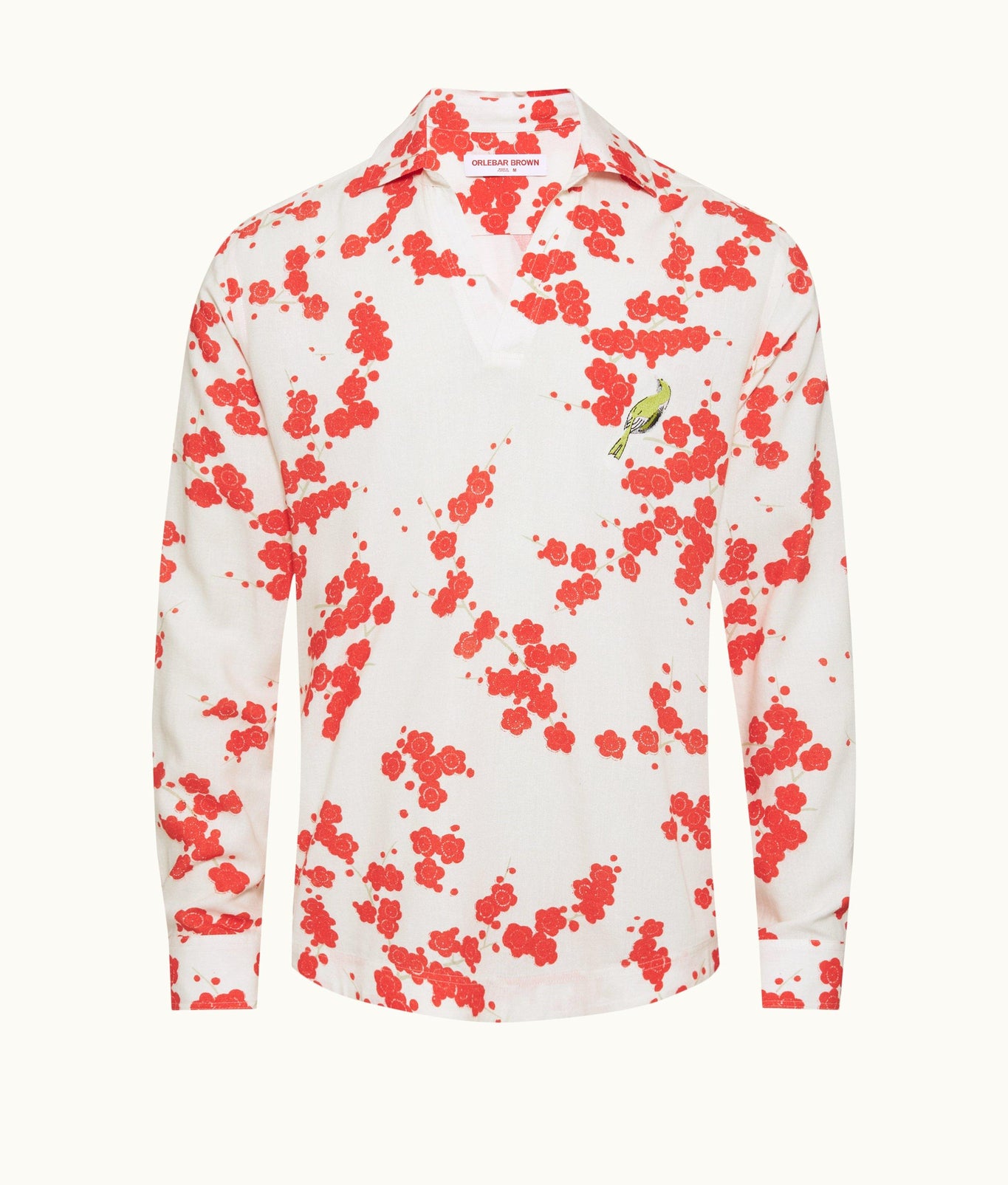 Ridley Blossom Print Relaxed Fit Resort Placket Overhead Shirt Plum Colour | Red