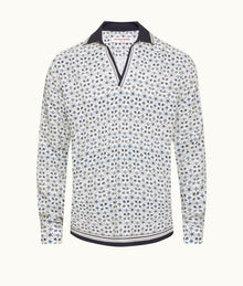 Ridley Fiore Print Relaxed Fit Resort Placket Overhead Shirt | Cashew