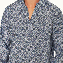 Ridley Roseate Print Relaxed Fit Overhead Shirt | Azul Blue