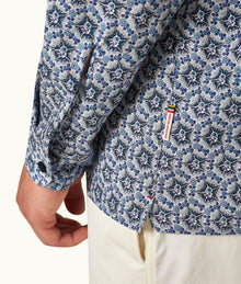 Ridley Roseate Print Relaxed Fit Overhead Shirt | Azul Blue
