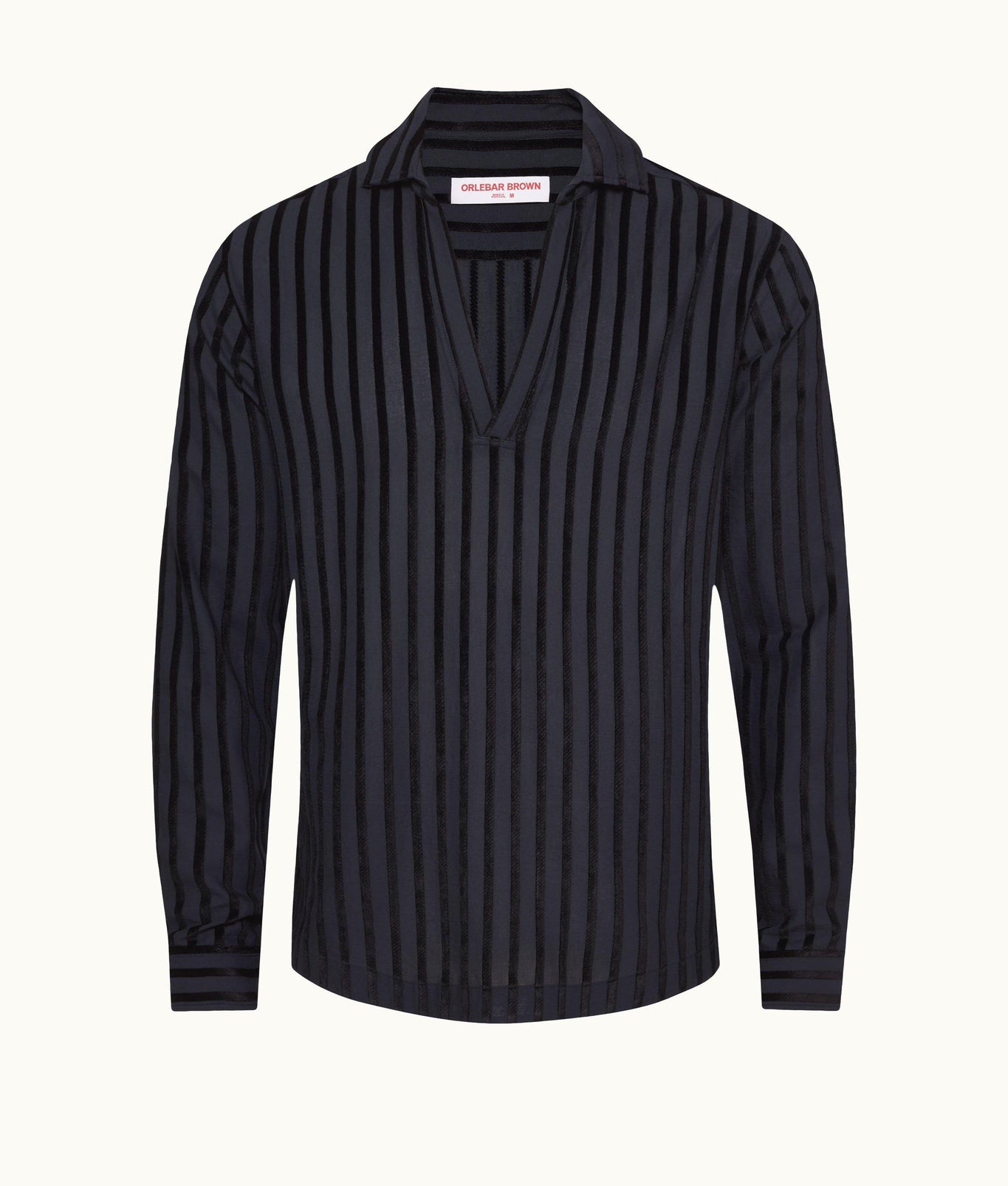 Ridley Tonal Chenille Stripe Relaxed Fit Overhead Shirt | Night Iris