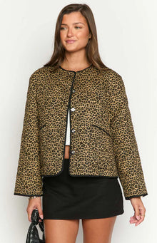 Robbie Quilted Jacket | Leopard Print