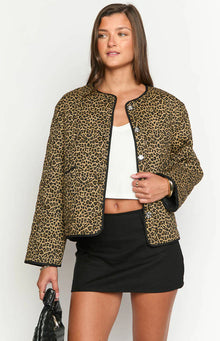 Robbie Quilted Jacket | Leopard Print
