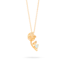 Rose Charm With Birthstone Necklace | Moonstone