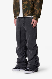 Ruched Denim | Washed Black