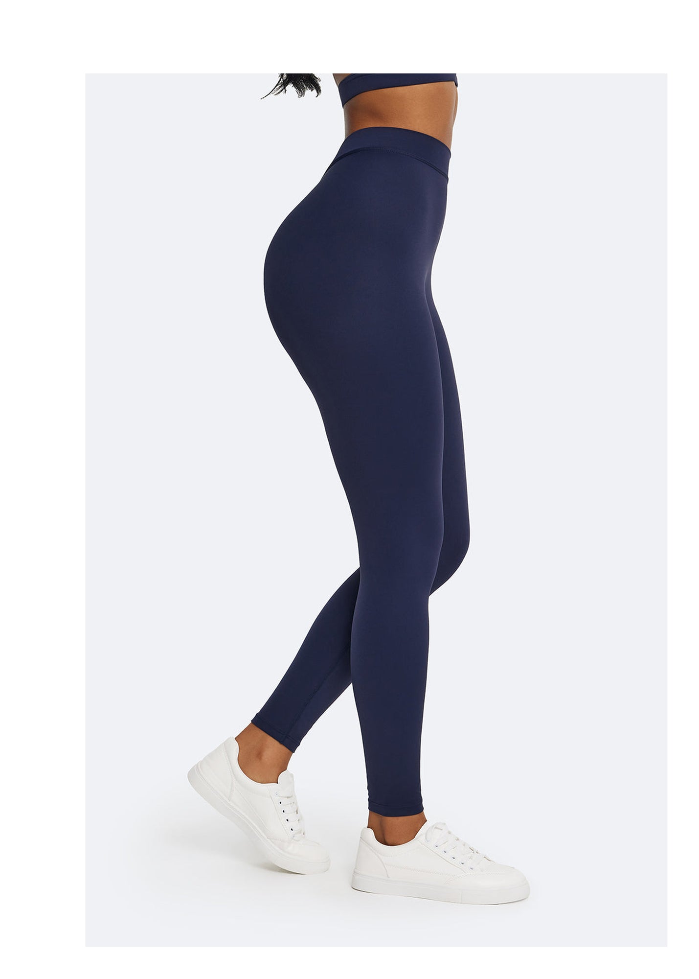 Ruched High-Waisted Leggings | Navy Blue