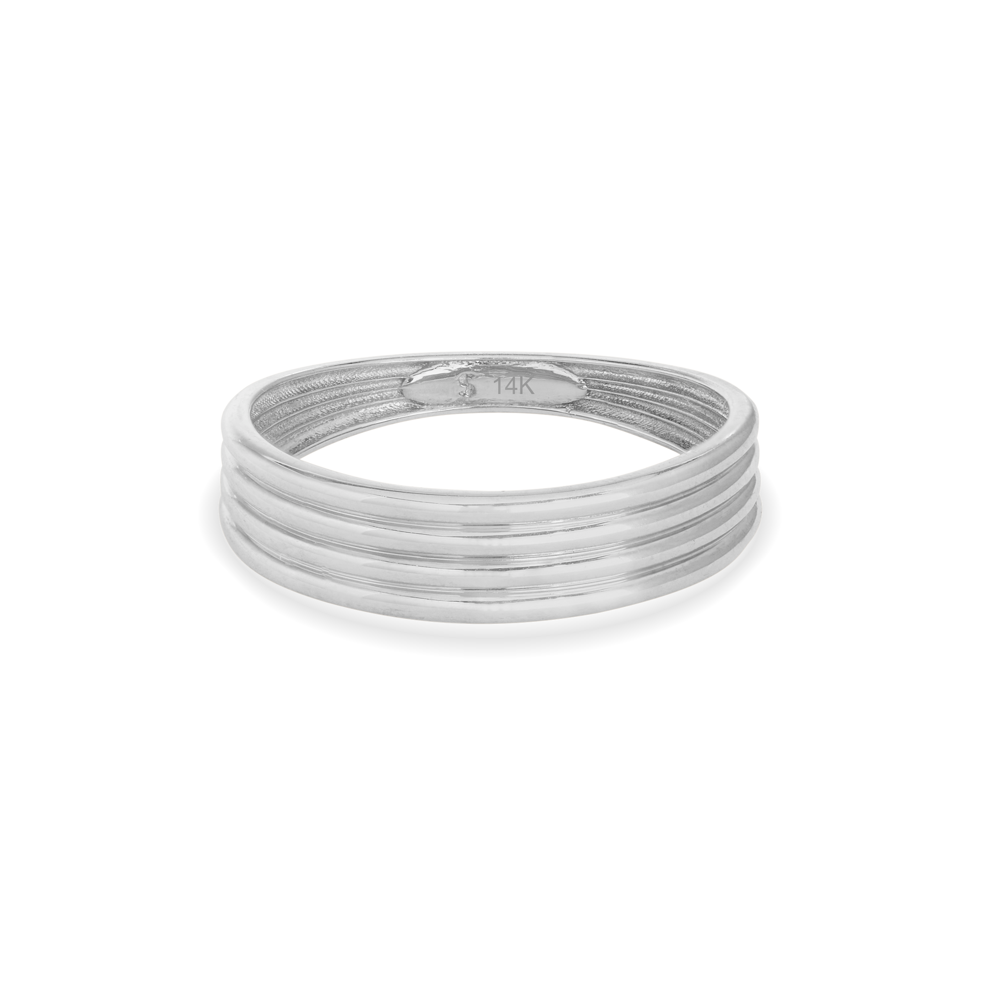 Layer Cake Band | 14K Solid White Gold