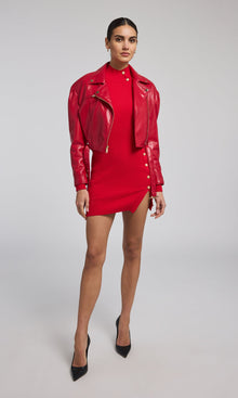 Morello Vegan Leather Jacket | Ruby