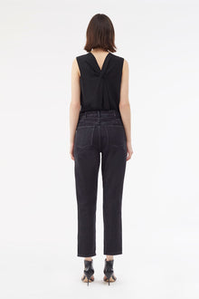 Zippered Denim Pant | Black