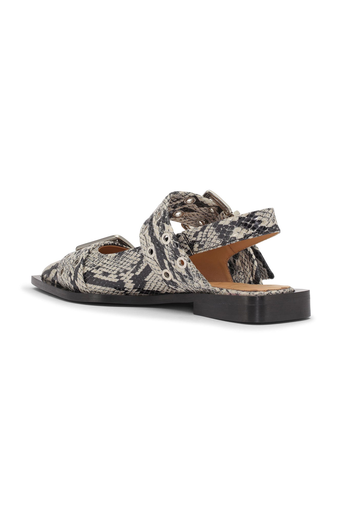 Chunky Buckle Ballerina Snake | Sand