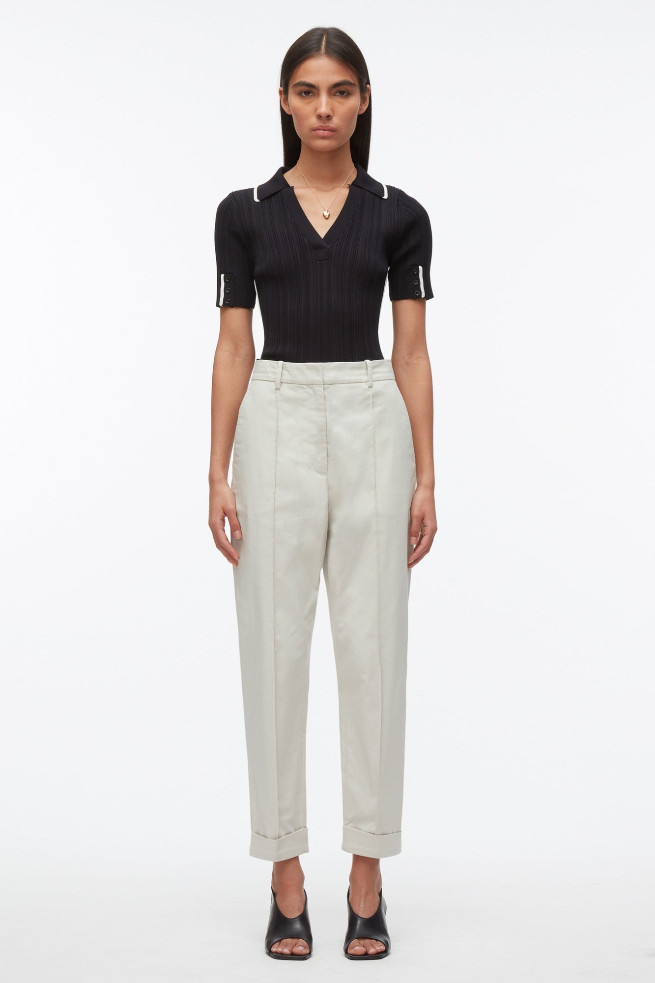 Utility Cropped Trouser | Cement