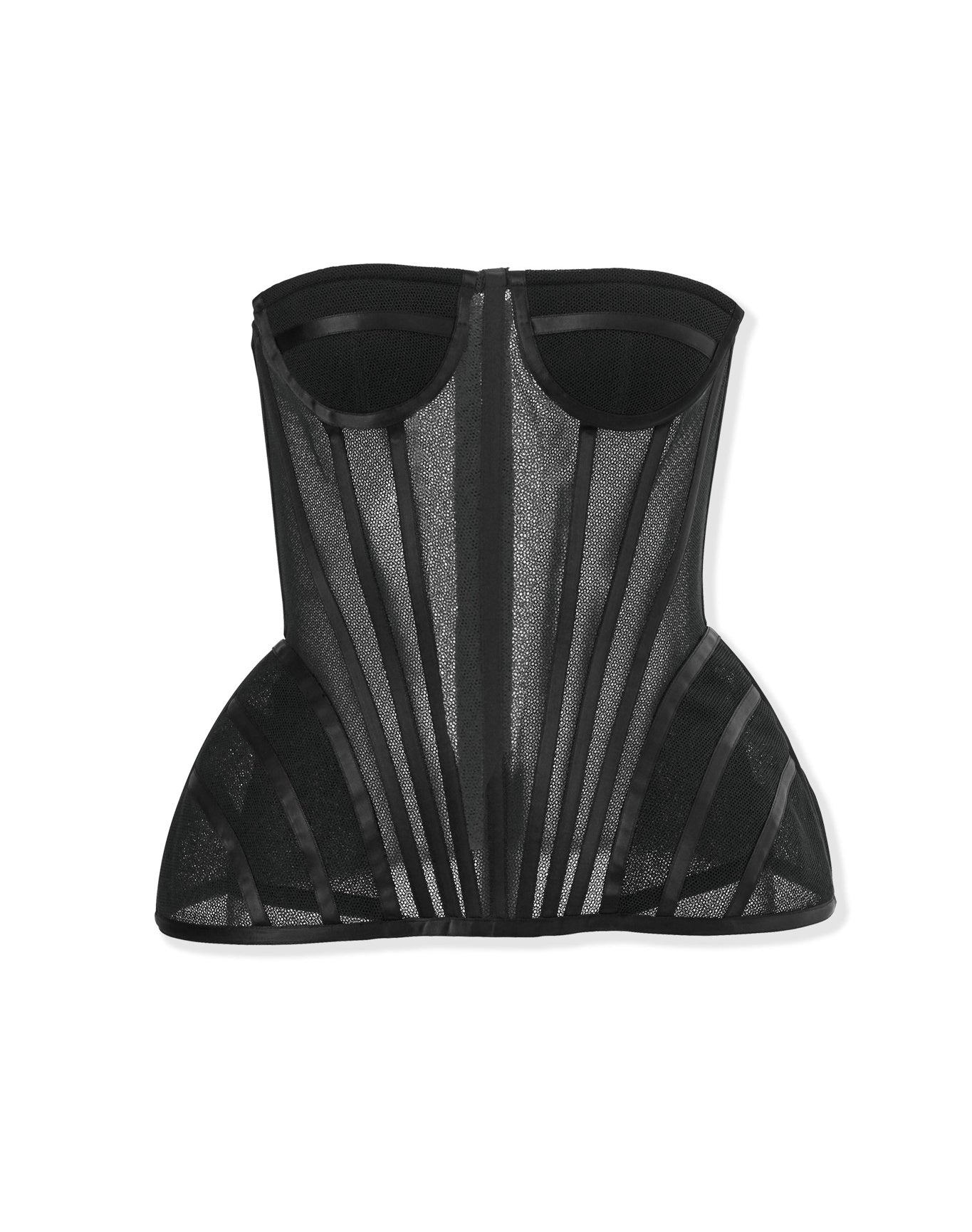 Strapless Exaggerated Hip Bustier | Black