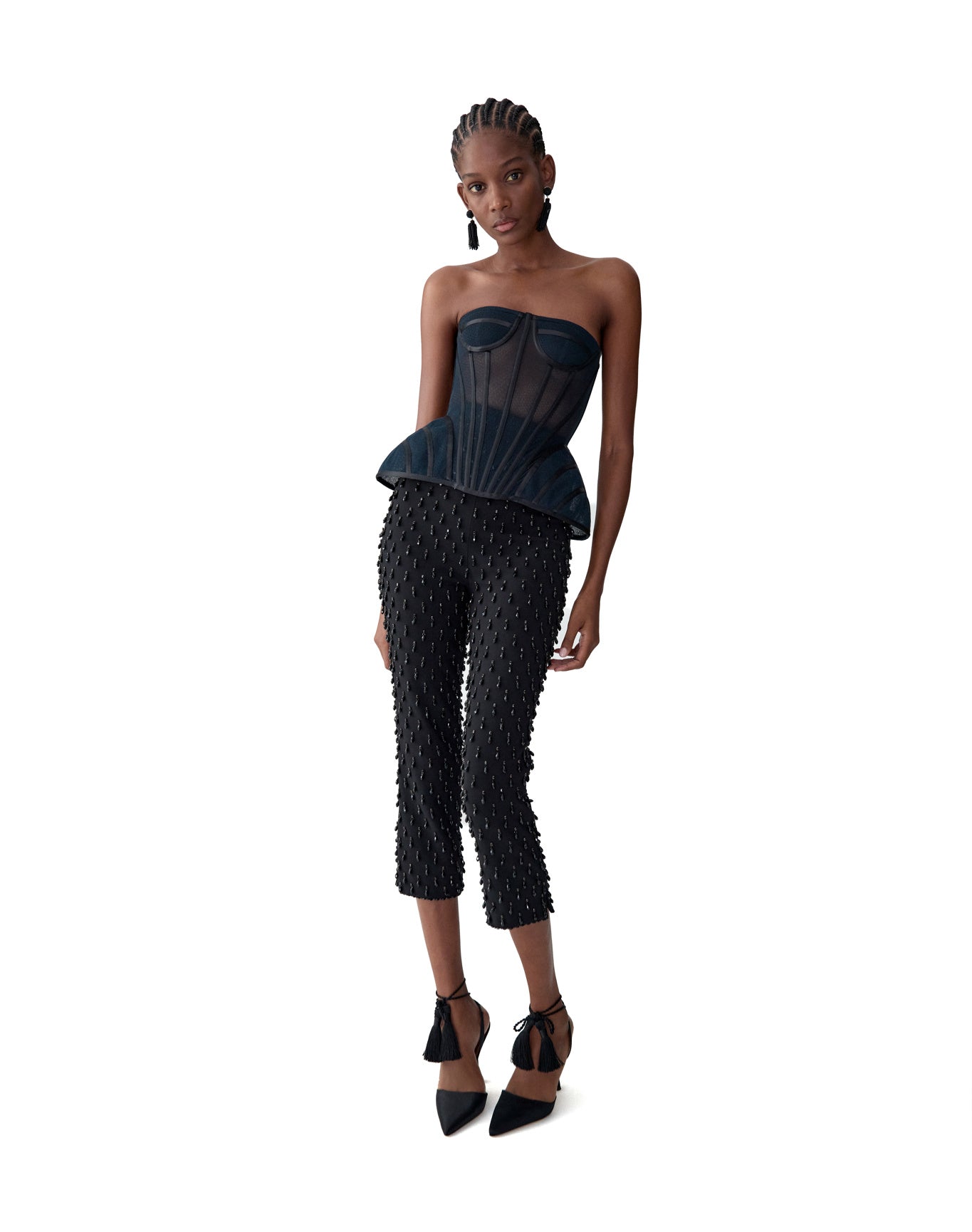 Embroidered Camila Pant | Black