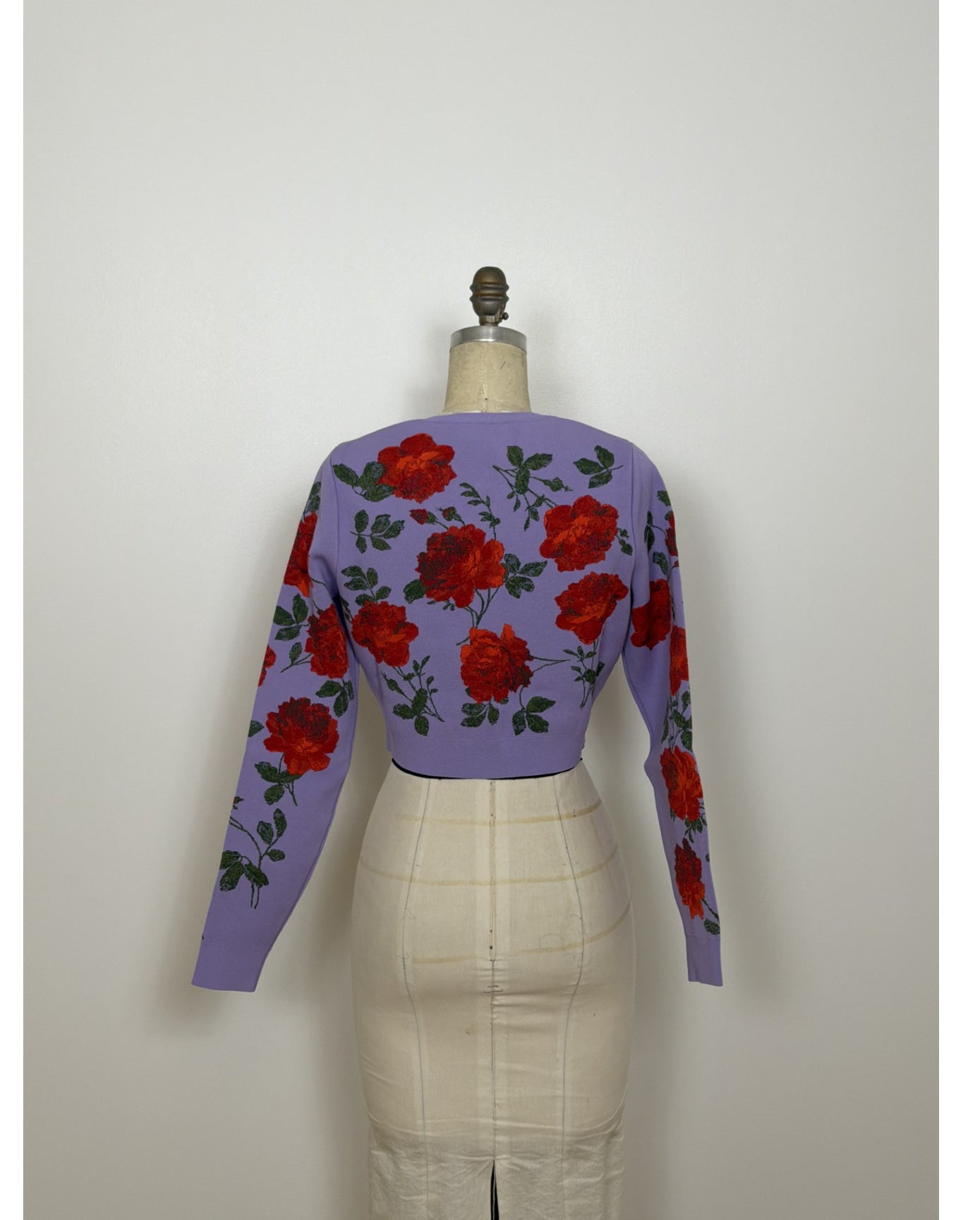 Long Sleeve Crewneck Cropped Cardigan | Violeta Multi