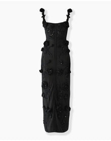 Thin Strap Crochet Dress | Black